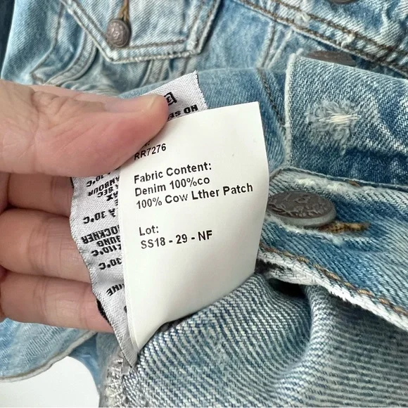 R13 Denim Jackie Trucker 1/2 Sleeve Jacket Sz S - Picture 10 of 10